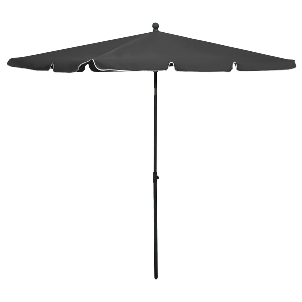 vidaXL Parasol avec mât 210x140 cm Anthracite