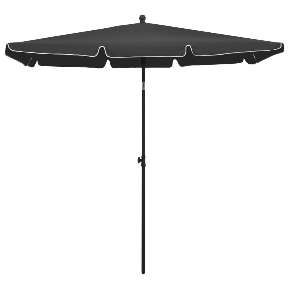 vidaXL Parasol avec mât 210x140 cm Anthracite