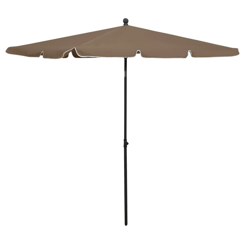 vidaXL Parasol avec mât 210x140 cm Taupe