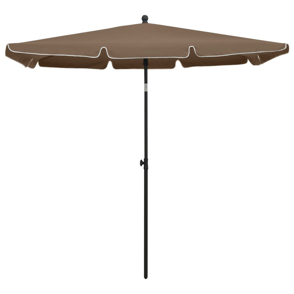 vidaXL Parasol avec mât 210x140 cm Taupe