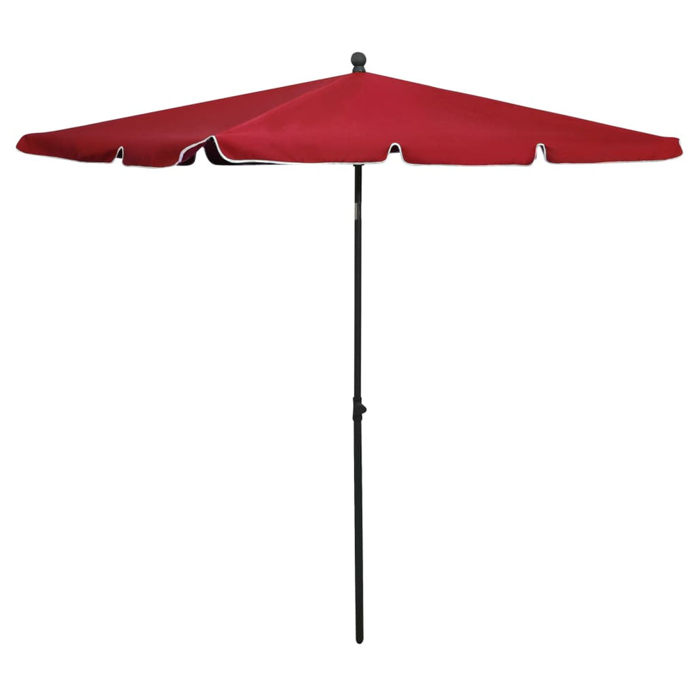 Sonnenschirm mit Mast 210x140 cm Bordeauxrot