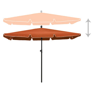 Sonnenschirm mit Mast 210x140 cm Terracotta-Rot
