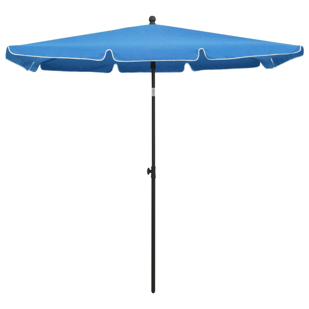 Sonnenschirm mit Mast 210x140 cm Azurblau
