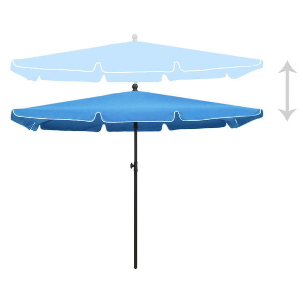 Sonnenschirm mit Mast 210x140 cm Azurblau