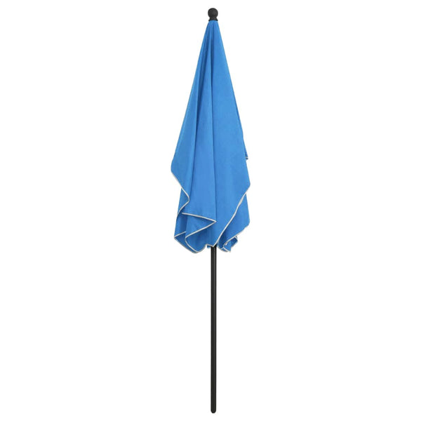 Sonnenschirm mit Mast 210x140 cm Azurblau