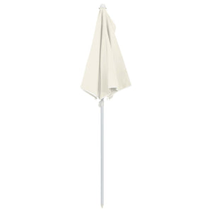 Halb-Sonnenschirm mit Mast 180x90 cm Sandfarbe