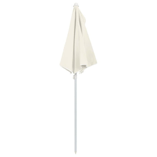 Halb-Sonnenschirm mit Mast 180x90 cm Sandfarbe