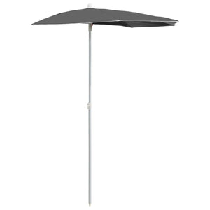 Halb-Sonnenschirm mit Mast 180x90 cm Anthrazit
