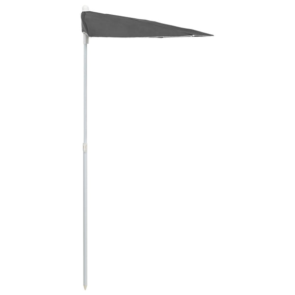 Halb-Sonnenschirm mit Mast 180x90 cm Anthrazit