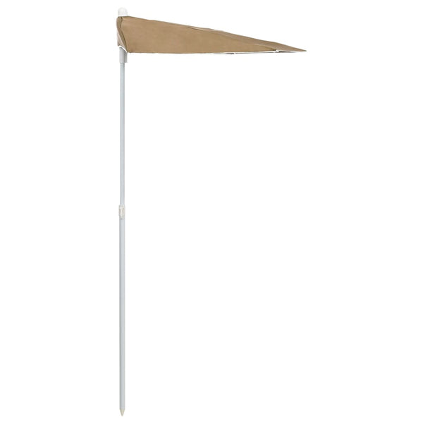 Halb-Sonnenschirm mit Mast 180x90 cm Taupe