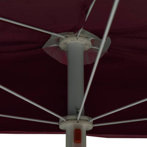 Halb-Sonnenschirm mit Mast 180x90 cm Bordeauxrot