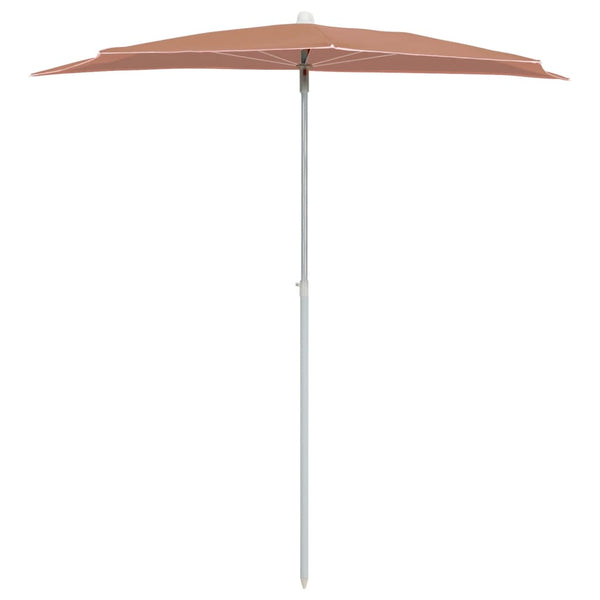 Halb-Sonnenschirm mit Mast 180x90 cm Terrakottarot