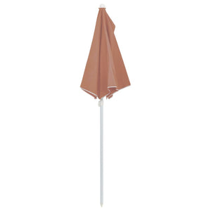 Halb-Sonnenschirm mit Mast 180x90 cm Terrakottarot