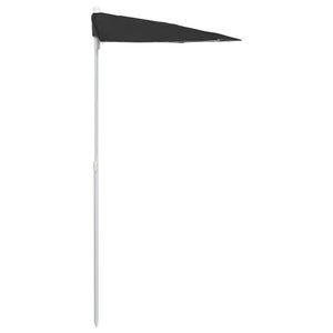 Halb-Sonnenschirm mit Mast 180x90 cm Schwarz