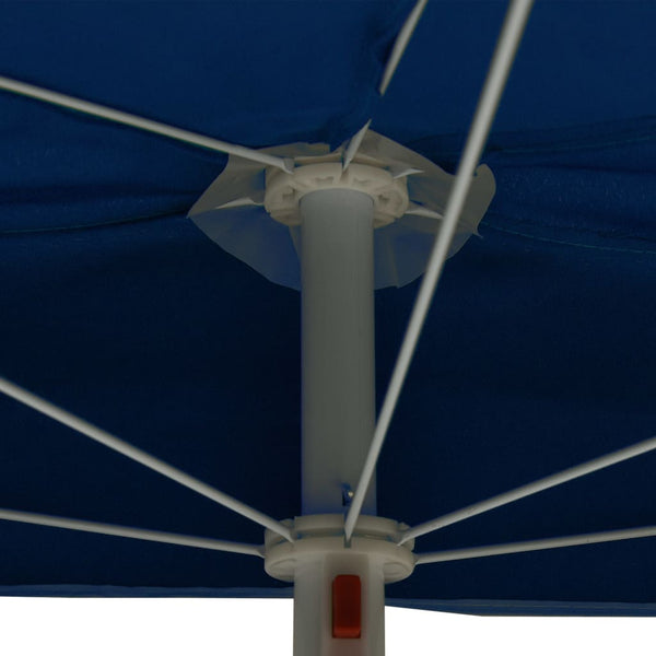 Halb-Sonnenschirm mit Mast 180x90 cm Azurblau