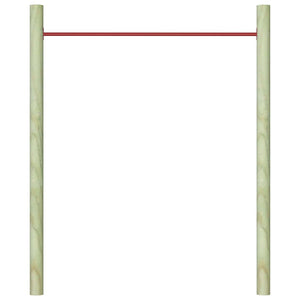 Rote Turnstange Stahl 125 cm