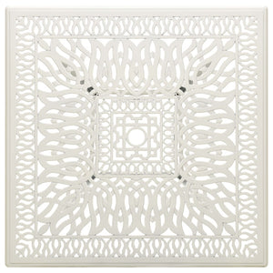 Gartentisch Weiß 90x90x73 cm Aluminiumguss