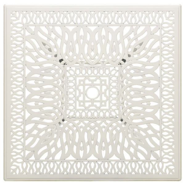 Gartentisch Weiß 90x90x73 cm Aluminiumguss