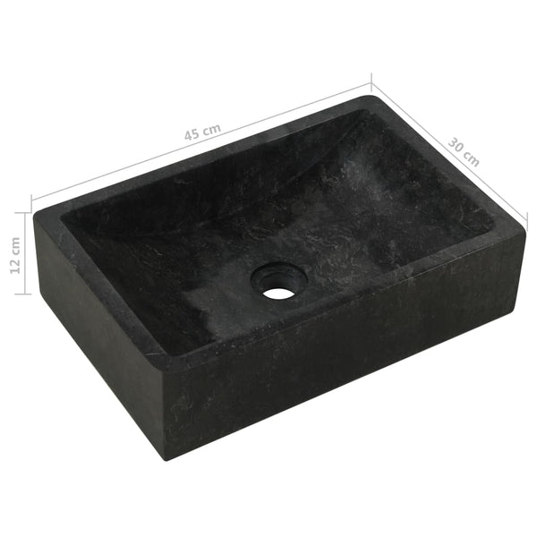 Waschtisch Massivholz Teak mit Waschbecken Marmor Schwarz