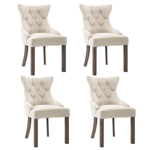 vidaXL Chaises de salle à manger 4 pcs Tissu beige