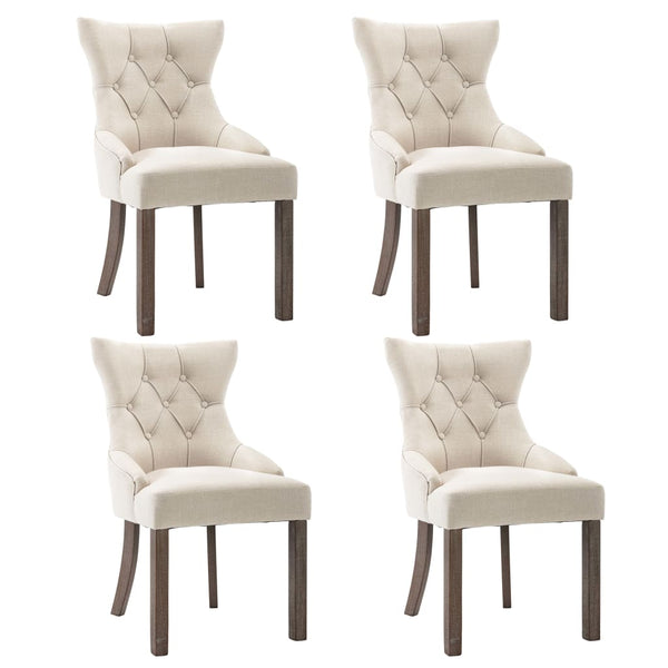 vidaXL Chaises de salle à manger 4 pcs Tissu beige