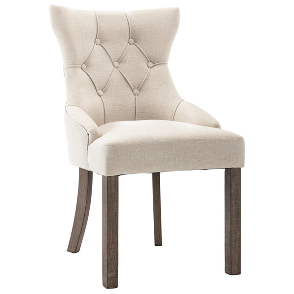 vidaXL Chaises de salle à manger 4 pcs Tissu beige