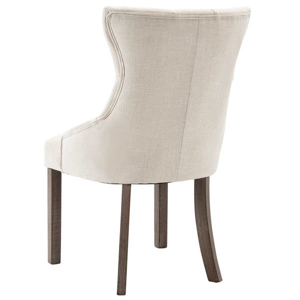 vidaXL Chaises de salle à manger 4 pcs Tissu beige