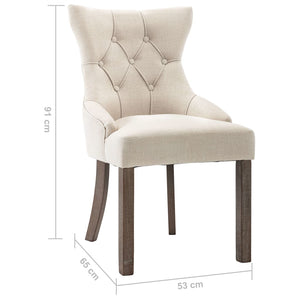 vidaXL Chaises de salle à manger 4 pcs Tissu beige