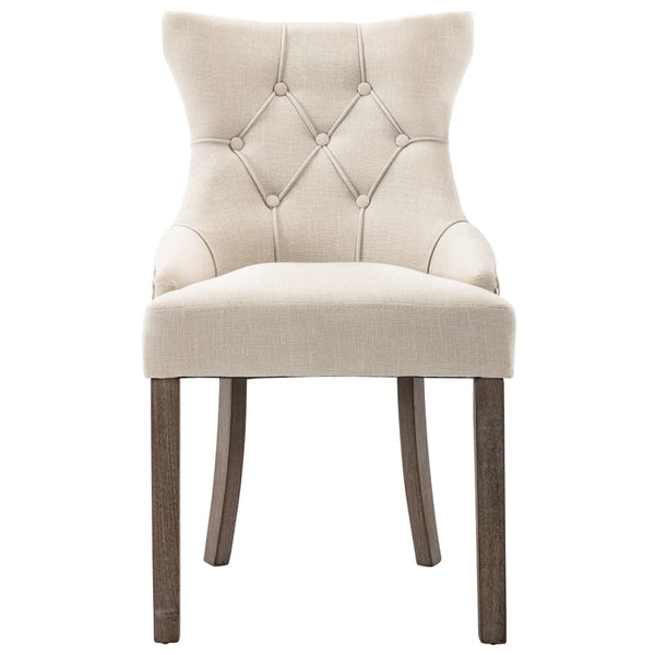 Esszimmerstühle 6 Stk. Beige Stoff