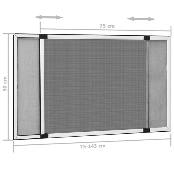 vidaXL Moustiquaire de fenêtre extensible Blanc (75-143)x50 cm