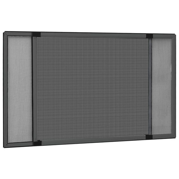 Teleskop-Fliegengitter für Fenster Anthrazit (100-193)x75 cm