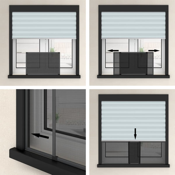 Teleskop-Fliegengitter für Fenster Anthrazit (100-193)x75 cm