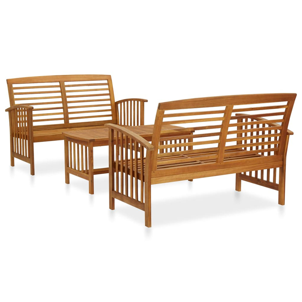 vidaXL Ensemble de jardin lounge 3 pcs Bois d'acacia massif
