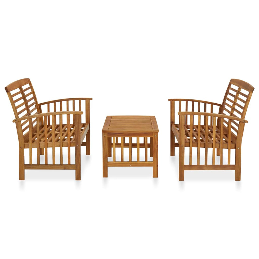 vidaXL Ensemble de jardin lounge 3 pcs Bois d'acacia massif