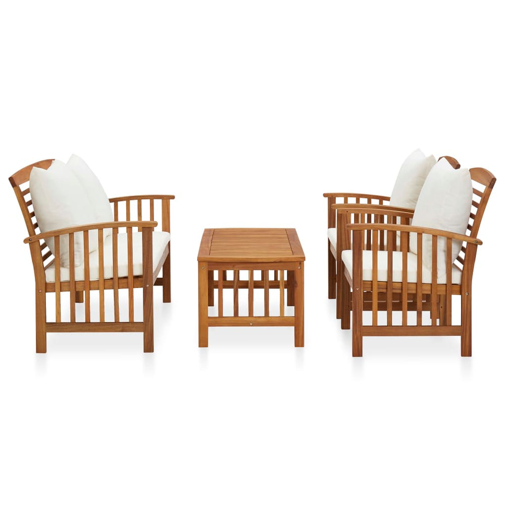 vidaXL Ensemble de salon de jardin 4 pcs avec coussins Bois d'acacia massif