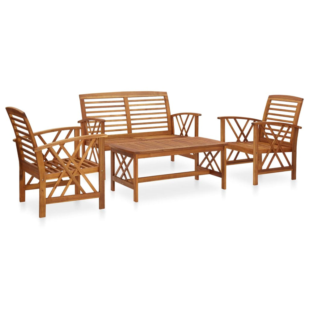 vidaXL Salon de jardin 4 pcs en bois d'acacia massif