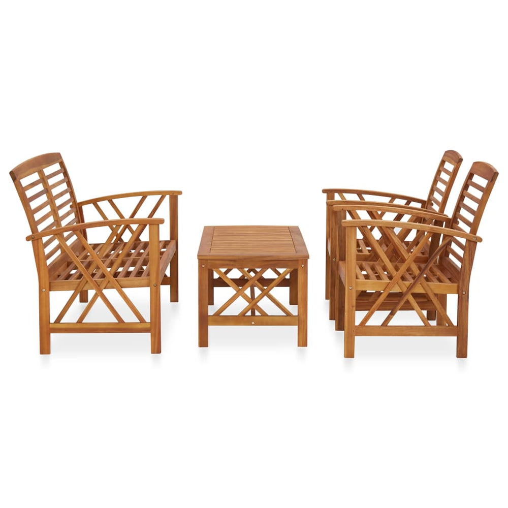 vidaXL Salon de jardin 4 pcs en bois d'acacia massif