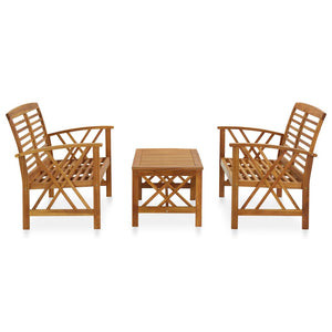 3-tlg. Garten-Lounge-Set Massivholz Akazie