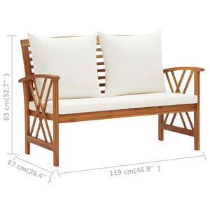 vidaXL Ensemble de salon de jardin 4 pcs avec coussins Bois d'acacia massif