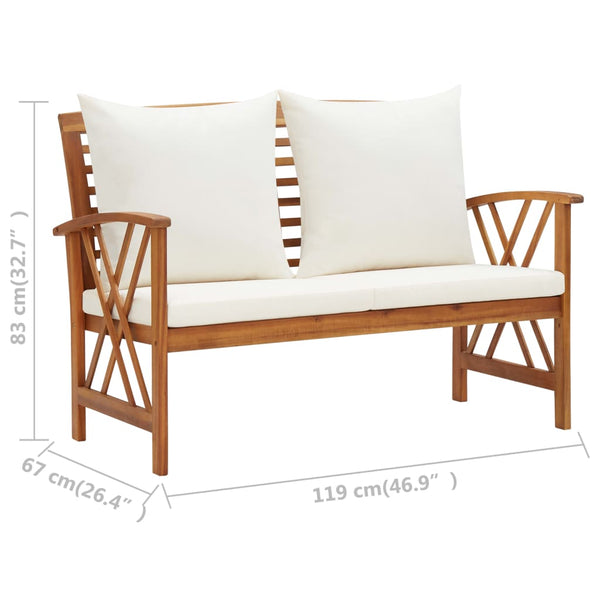 vidaXL Ensemble de salon de jardin 4 pcs avec coussins Bois d'acacia massif