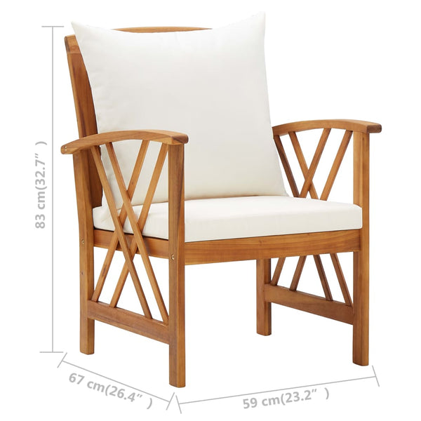 vidaXL Ensemble de salon de jardin 4 pcs avec coussins Bois d'acacia massif