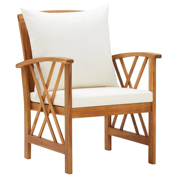 vidaXL Ensemble de salon de jardin 4 pcs avec coussins Bois d'acacia massif