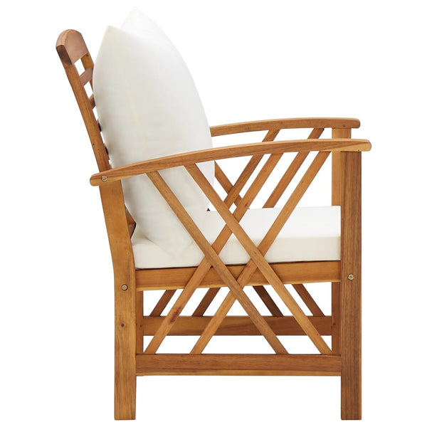 vidaXL Ensemble de salon de jardin 4 pcs avec coussins Bois d'acacia massif