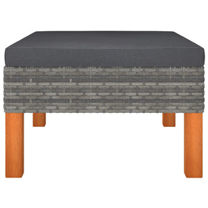 3-tlg. Garten-Lounge-Set Poly Rattan und Massivholz Eukalyptus