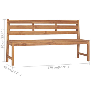 Gartenbank 170 cm Massivholz Teak