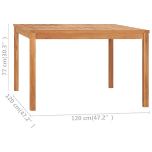 Garten-Esstisch 120x120x77 cm Teak Massivholz