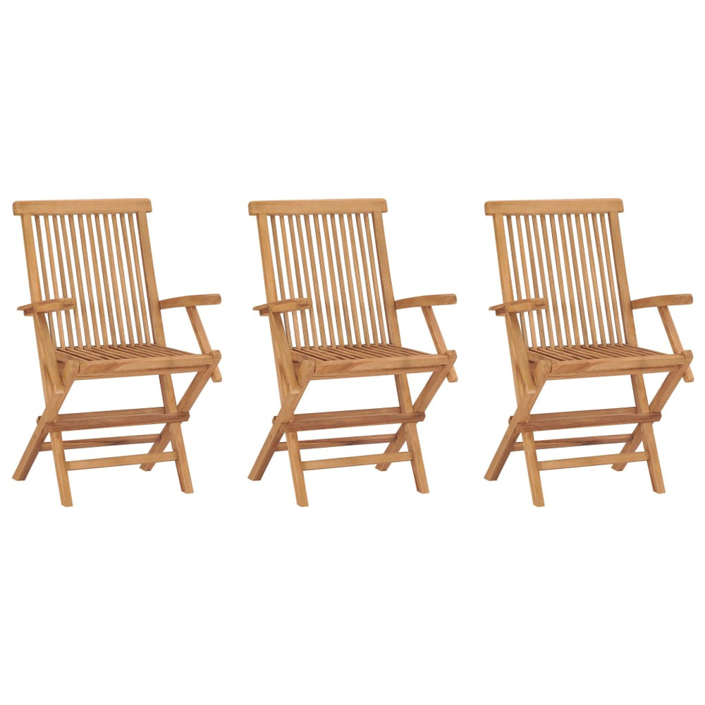 Klappbare Gartenstühle 3 Stk. Massivholz Teak
