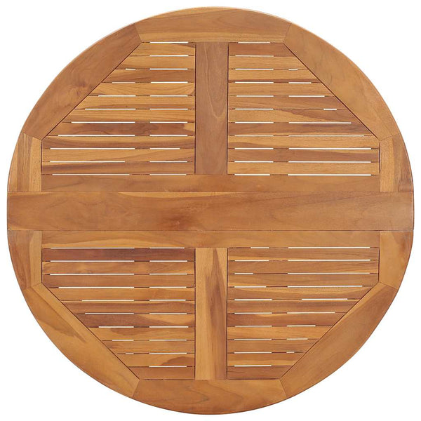 Klappbarer Garten-Esstisch Ø90x75 cm Massivholz Teak