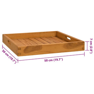 Serviertablett 50x50 cm Massivholz Teak