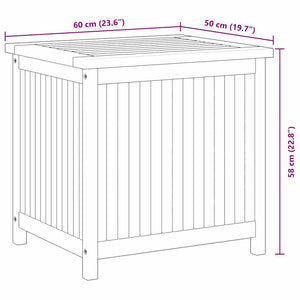 Gartenbox 60x50x58 cm Massivholz Teak